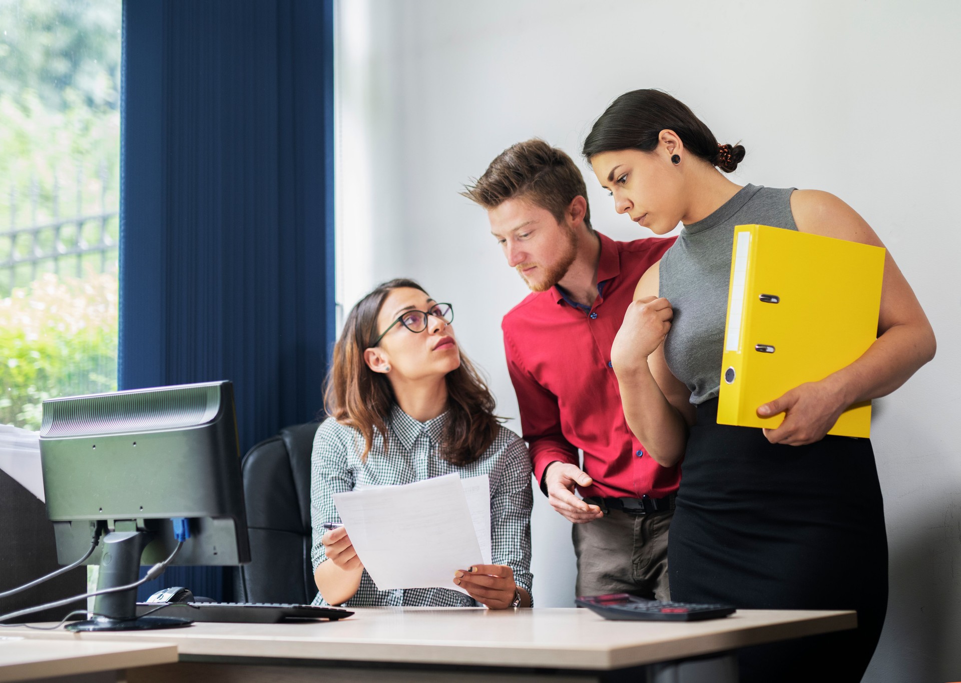 Group of business people working in office.